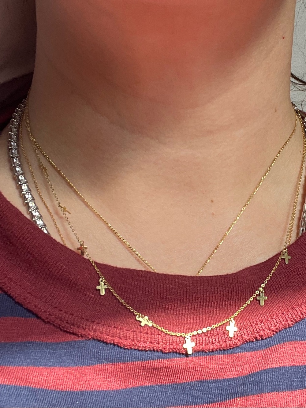 14k Gold Cross Charm Necklace